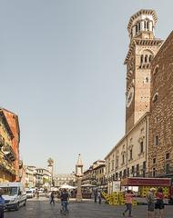 Piazza delle Erbe and Torre dei Lamberti in Verona