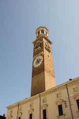 Torre dei Lamberti tower in Verona, Italy