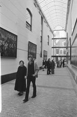 Amsterdam Historical Museum restored interior in black and white, 1975