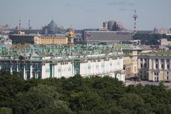 view of Saint Petersburg including the Hermitage Museum from St. Isaac's Cathedral