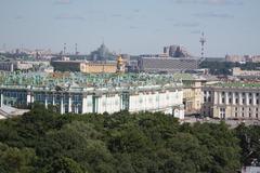 aerial view of Saint Petersburg including the Hermitage Museum