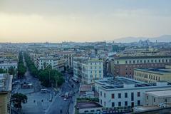 Early morning view over Rome from inside the Vatican Museums