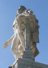 statue of Mozart with a music stand in Burggarten, Vienna