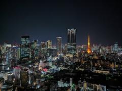 Azabudai Hills and Tokyo Tower at night