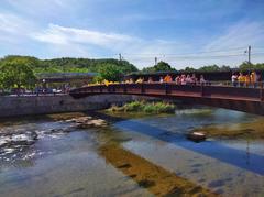 Temps de Flors 2022 on Sant Feliu Bridge over the Onyar River in Girona