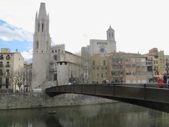 Pont de Sant Feliu and exterior views of the Església de Sant Feliu and the cathedral of Girona