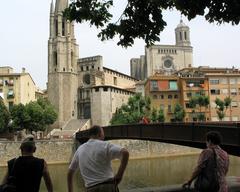 View of Girona's Collegiate Church and Cathedral on June 19, 2006