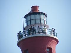 People at the top of the Kovalam lighthouse tower