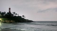 Lighthouse Beach at sunset in Kovalam, Kerala