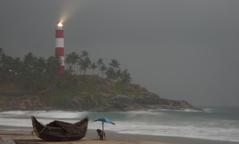 storm approaching Kovalam beach