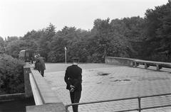 1969 Dutch police cordon off Beatrixpark in Amsterdam during a murder investigation