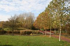 view of Beatrixpark with RAI Exhibition and Convention Centre in the background