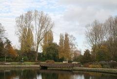 Beatrixpark in South Amsterdam with Okura Hotel in the background