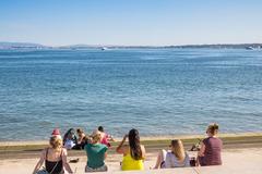 Cais das Colunas in Lisbon with waterfront and columns