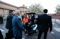 President Jair Bolsonaro visiting Akshardham Temple in New Delhi on January 24, 2020