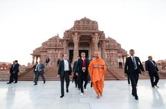 President Jair Bolsonaro visiting Akshardham Temple in New Delhi, India