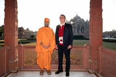 President Jair Bolsonaro during a visit to Akshardham Temple in New Delhi, India