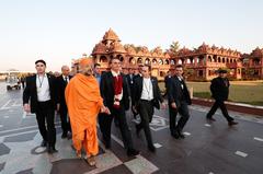 President Jair Bolsonaro visits Akshardham Temple in New Delhi, India