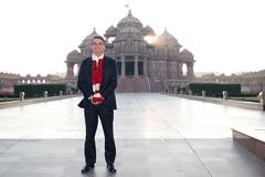 President Jair Bolsonaro visiting Akshardham Temple in New Delhi, India, January 24, 2020