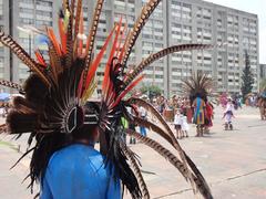 Pre-Hispanic dances at Plaza de las Tres Culturas, Nonoalco Tlatelolco, Mexico City