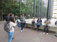 Participants of the 3rd WikiEducación Meeting at Plaza de las Tres Culturas in Tlatelolco