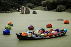 Chihuly glass art boat exhibit at Missouri Botanical Gardens