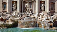 Trevi Fountain with Triton and winged horse in Rome, Italy