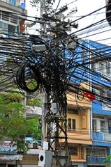 Chaotic electrical wiring system in Ho Chi Minh City