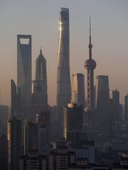 Shanghai skyline with skyscrapers