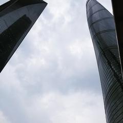 Aerial view of Shanghai skyline with the Oriental Pearl Tower