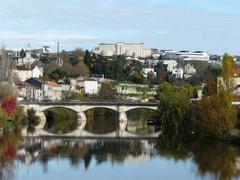 L'Isle river and Barris bridge viewed from Saint-Georges bridge, Périgueux, Dordogne, France