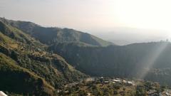 Panoramic view of Gangtok city with the Himalayan range in the background