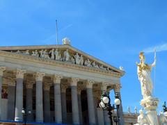 exterior view of historic Vienna building with classical architectural elements