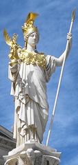 Statue of Athena in front of the Austrian Parliament Building