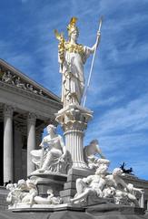 Austrian Parliament Building in Vienna with Athena Fountain