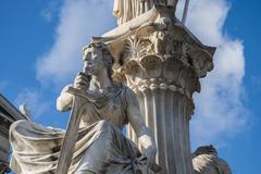 Allegorical statue of the governmental executive at Pallas Athene fountain in front of Austrian Parliament Building, Vienna