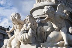 Cupids riding dolphins, part of the Pallas Athene fountain