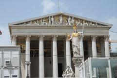 Public art statue and building in Vienna