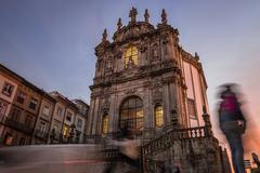 Clérigos Church at sunset in Porto, Portugal