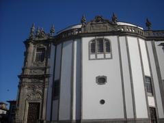 lateral facade of Clerigos Church in Porto, Portugal