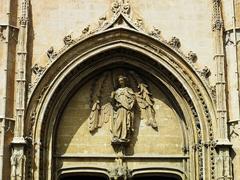 Llotja de Palma east façade tympanum with Angel Custodian of Commerce