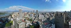 Aerial panorama of Taipei City's west