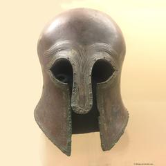 Ancient Corinthian helmet from the 6th century BC