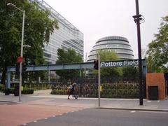 Attractive landscaped area around City Hall in Southwark, London