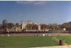 The Tower of London with a peaceful ambiance under a clear blue sky