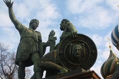 Monument to Minin and Pozharsky next to Saint Basil's Cathedral