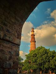 Qutub Minar with a dramatic angle