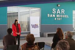 Mayor Erika Martínez giving a speech at SAR San Miguel