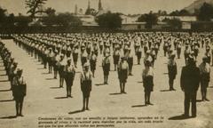 Children performing gymnastics in Ciudad del Niño President Ríos, 1943