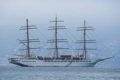 Sea Cloud Spirit cruise ship in Porto Venere